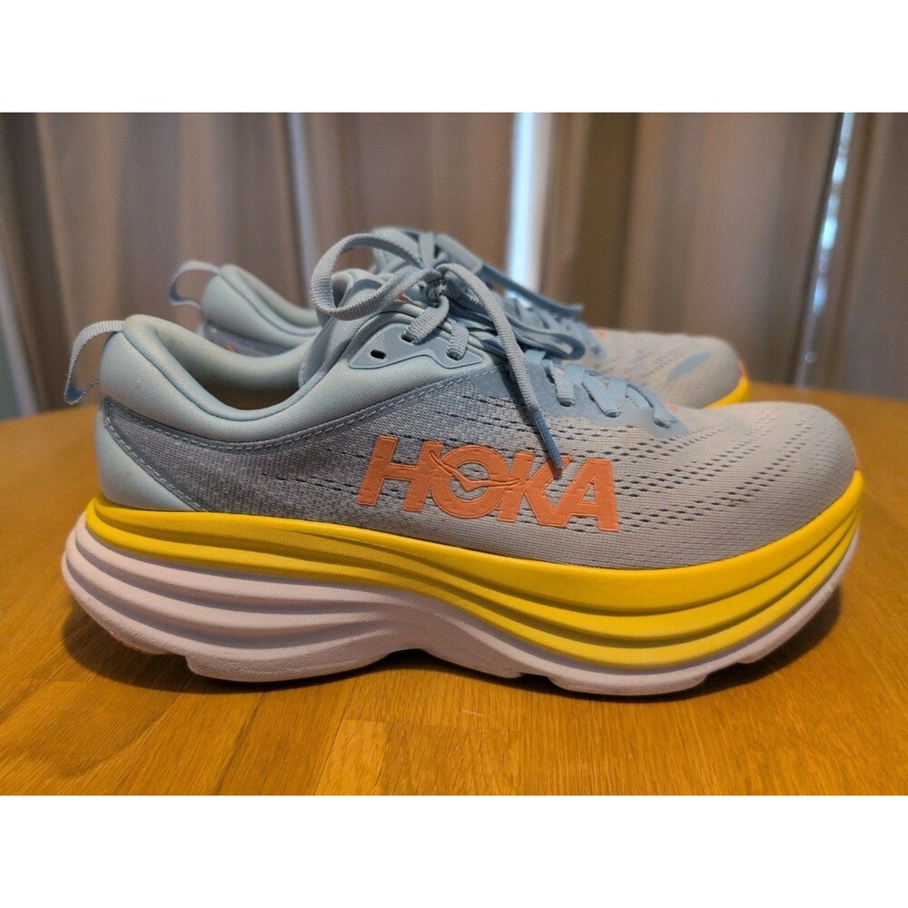 Hoka One One Bondi 8 Running Shoes Womens 10B Blue Comfort Athletic Sneaker